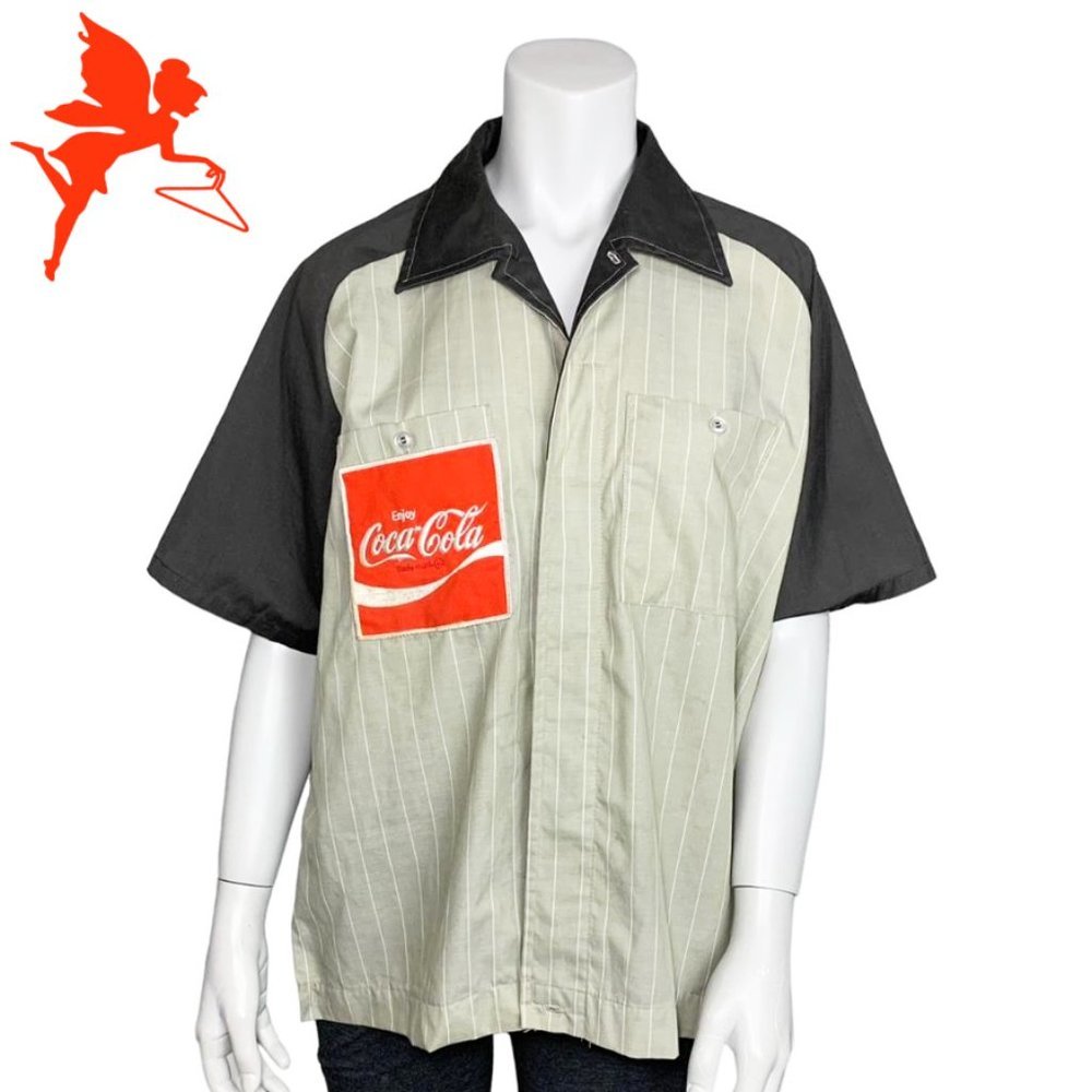 VINTAGE COCA COLA Men's Delivery Driver Short Sleeve Uniform Shirt